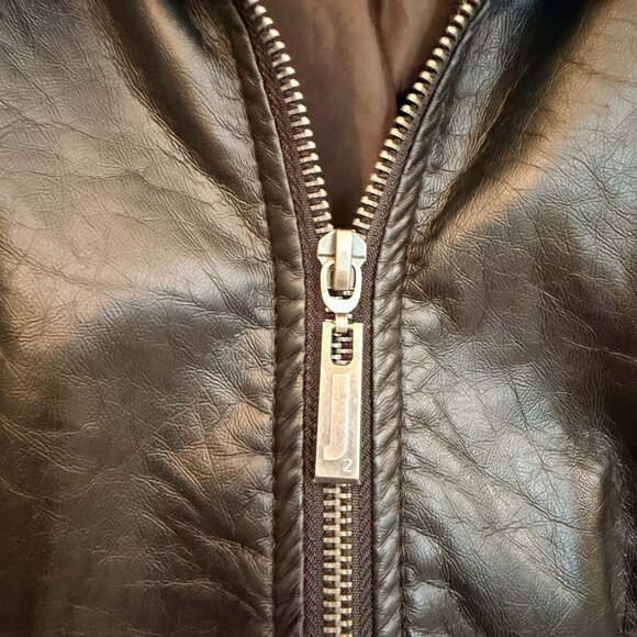 J2 Black Faux Leather Moto Jacket Size Large - Picture 5 of 10